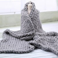 Akrilni pleteni debeli multikolor grubi pokrivač tkani ručni pleteni kauč na razvlačenje jesen zimska