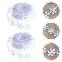 2Rolls Snowflake Trim vrpce Božićno drvce Novogodišnja dekoracija Snjegovita vrpca
