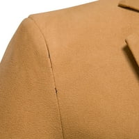 Muški kaputi i jakne za čišćenje casual čvrstih jednim gumbom blejner ovratnik od ovratnika dugih rukava