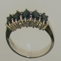 Britanci napravio 9k bijelo zlato prirodno London Blue Topaz ženski vječni prsten - Opcije veličine