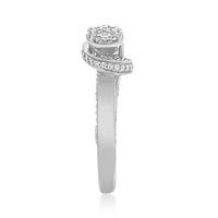 Za vas 0. Carat bijeli prirodni dijamant u 14k bijeli pozlaćeni prsten za uključivanje halo za žene,