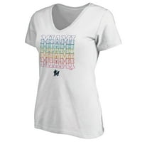 Ženska fanatika brendirana bijela Miami Marlins City Pride V-izrez majica