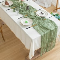 CheeseCloth stol za trkač Boho Gaze Cheese Tkanina trkač dugi romantični trkač stola za vjenčanje mladenka