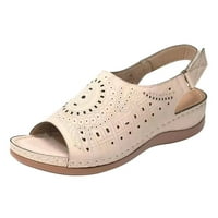 Ravne sandale za žene sandale za plažu Ljeto Neklizajuće šuplje cipele s cipelama s niskim toplim rupama