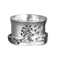 Poklon Vintage Creative Graving Rotiranje Garland Ring Cvjetni prstenovi Muški ženski prstenovi