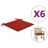Jastuci za vrtne stolice crvene 19.7 x19.7 x1.2 stolica i kauč na kauču