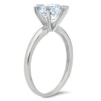 CT sjajan okrugli rez CLEAR simulirani dijamant 18k bijeli zlatni solitaire prsten sz 11