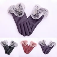 Žene PU kože tople vodootporne kožne rukavice za zimske zaslone na dodir