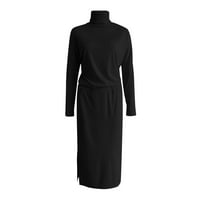 Termalna odjeća za žene Žene Čvrsto boje pletene haljine s dugim rukavima, casual dvodijelni odijelo