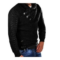 Muški pleteni džemper veliki i visoki čvrsti boju dugih rukava s visokim ovratnikom TOP slobodno vrijeme