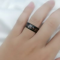 Ringheart Black Podudaranje Prstenovi Njegovi prstenovi Par prstenovi crveni CZ Žene za vjenčani prsten