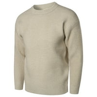 Muški džemper sa čvrstim bojama donji vrhovi padaju i zimske osnovne duksere za posadu povremeni pulover