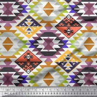 Soimoi Poly Georgette tkanina Aztec Kilim Print tkanina od dvorišta široko