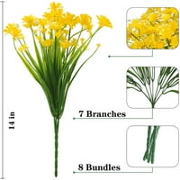 Morttićni paketi Umjetne tratinke narančasto cvijeće Vanjski UV otporni, FAU biljke plastični Flowers