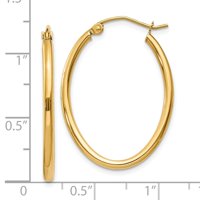 10K zlatne minđuše sa ovalnom poliranim obručom mjeri 17x širok gusti pokloni nakita za žene
