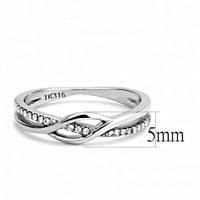 Ženski srebrni prstenovi visoko polirani prsten od nehrđajućeg čelika sa AAA razredom CZ u Clear DA157