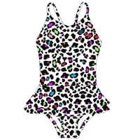 Djevojke kupaće kostim Ljetne rukavice bez rukava Šarene leopard print ruffles kupaći kostimi kupaći