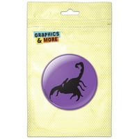 Black Scorpion na ljubičastom Pinback gumb Pin značku