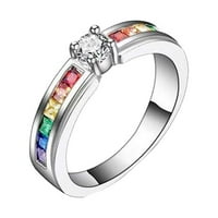 Do 65% popusta na AMLBB prstenove za žene djevojke nove šarene duge kristalne prstene dame prsten sa
