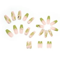 Zelena lažna nokta koja se uklanja na netoksičnu obojenu upotrebu za modele ljepila za ukrašavanje noktiju