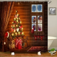 Božićni tuš za zavjese Snowflake Santa Claus Božićno drvce Vodootporna kupaonica Zavjese za zavjese