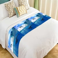 Dolfini plivajući podvodni veliki morski surfanje val nožni ležaj spavaća soba posteljina dekor posteljina