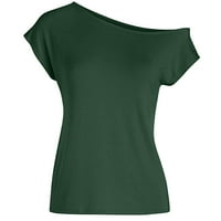 Žene Ležerne prilike s ramenom vrhovi kratkih rukava s majicom labave ljetne bluze