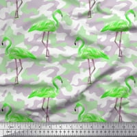 Soimoi Rayon Crepe tkanina kamuflažna tekstura i flamingo ptica za štampanje tkanine sa dvorištem širom