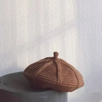 Tkanje kafe tkanje djece djevojke beretke vunena šešir beba čvrsta boja beanie za jesen zima