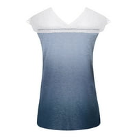 Feterrnal Womens CAIL-DYE V-izrez majica Bluza Summer Casual Loose Tops Maxi haljine za žene