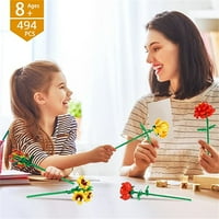 Set mini cvjetnih buketa, suncokret ruže kreativni izgradnja igračaka za rođendan za djecu, umjetno