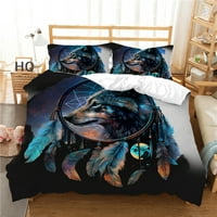 Wolf i snova hvatač za štampu posteljina posteljina sa jastučnicom od poliestera za kućni tekstil, Twin