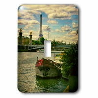 3drozni čamci na rijeci Seine s Eiffelovim kulom u pozadini - Jednokrevetni prekidač