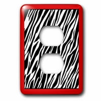 3Droza Zebra krzno poput teksture na crvenom - utikačem