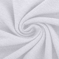 Bijela bluza za ženske proljetne vrhove za žene Ženske vintage dvostruke rukave Ispis kratkih rukava za bluze obrezane majice za žene, bijele, xxl