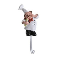 JYGEE WPS Cartoon Chef figurica zidne kuke Tkanina za skladištenje zidna vješalica Kuhinja ljepljiva