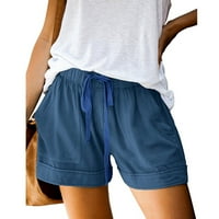 Loose hlače za žene Ljeto Comfy crteži spoj Ležerne elastične struke džepove labave kratke hlače