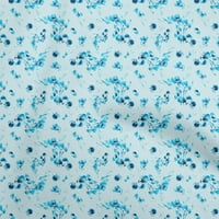 Onuone pamuk poplin aqua plava tkanina apstraktni cvjetni obrtni projekti Dekor tkanina tiskano od dvorišta