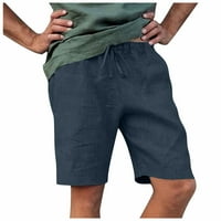 Yubatuo muške kratke hlače muškarci modni puni plus veličine posteljina džepova Duljina koljena pantalone