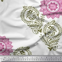 Soimoi pamučna poplin tkanina Paisley, lišće i cvjetni mandala blok dekor tkanina tiskano dvorište široko