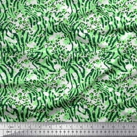 Soimoi Zelena pamučna proizvodna tkanina Leopard & Wild Animal Kože otisnuto tkanino dvorište široko