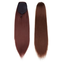 Afro dugi ravni Yaki Ponytail Extension Sintetička crta za kosu za kosu u produžeci za kosu za žene