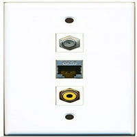 Riteav - port RCA žuta i port coa kabelska TV - F-tipa i luka zaštićena mačka Ethernet zidna ploča