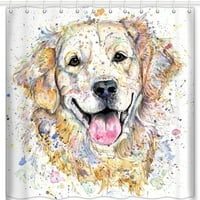 Sonertn Funny pasa zavjesa za tuširanje, akvarel Zlatni retriver Pas Slatka smiješna šaljiva kućna ljubimca