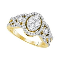 10k žuto zlato okrugli dijamant ovalni klaster prsten CTTW