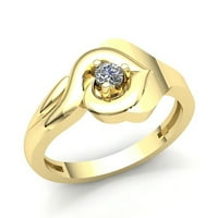 Originalna 0,15CT okrugla reza Dijamantne dame Bridal Solitaire Godišnji angažman prsten od 18k ruža,
