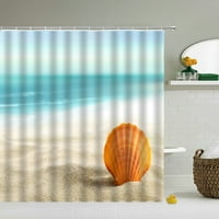 Plaža morska stabla tuš za zavjese s krajolikom vodootporne 3D kupaonske zavjese sa kukama za uređenje