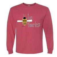 Divlji bobby, budi neustrašiv zujanje pčela pop kulture muške majice dugih rukava, vintage heather crvena,