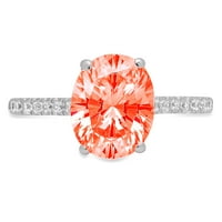 2.21ct ovalni rez crveni simulirani dijamant 14k bijeli zlatni godišnjica za angažman prsten veličine