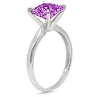 CT briljantna princeza Clear Simulirani dijamant 18k bijeli zlatni pasijans prsten sz 4.75